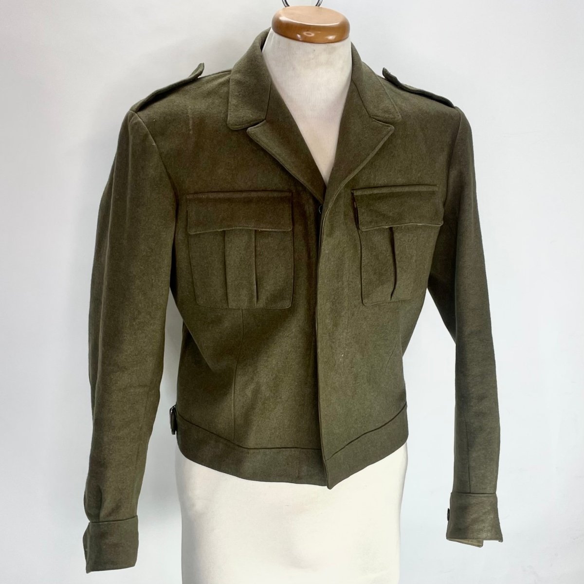 Army Green Wool Military Style Jacket - Hart & Hive