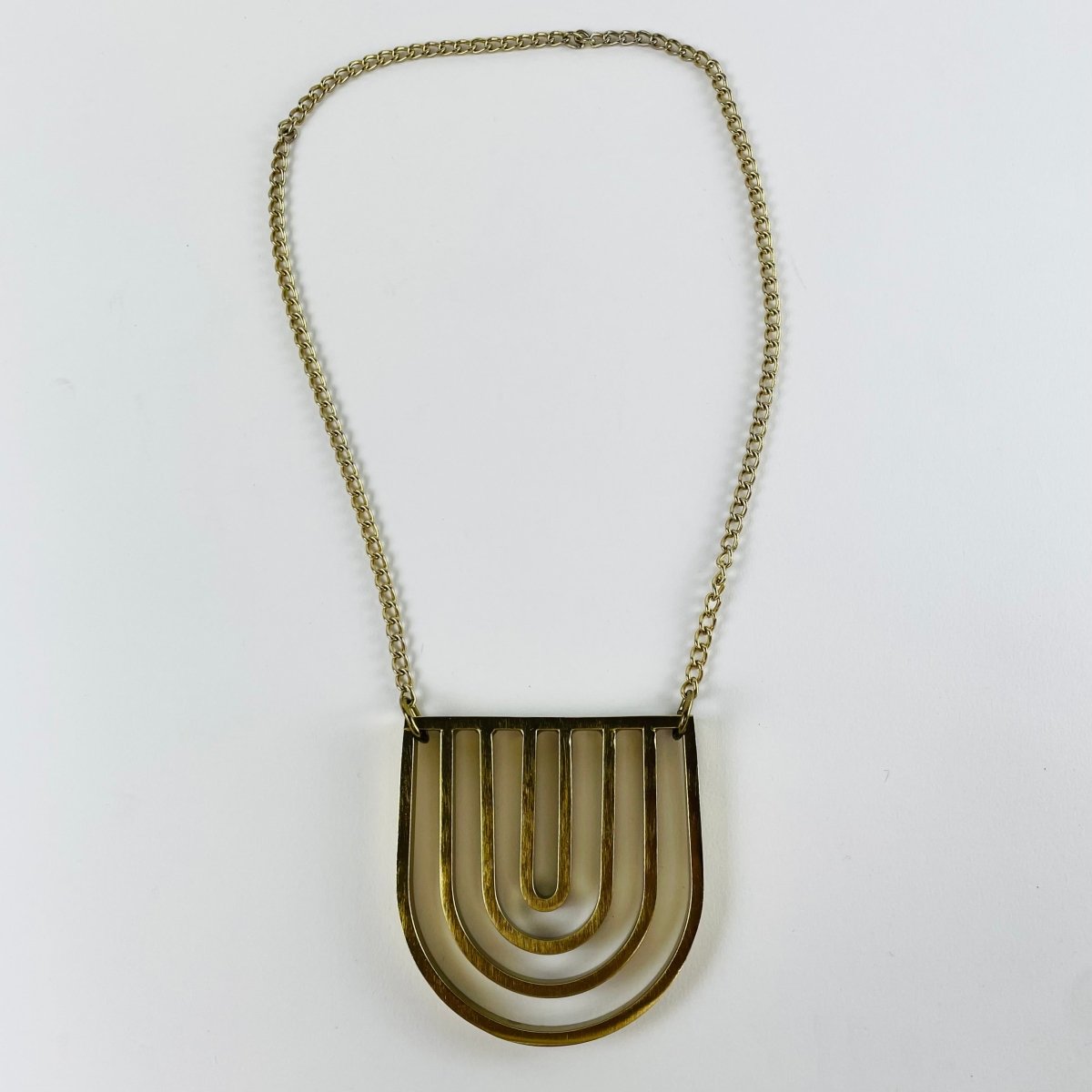 Art Deco Brass Necklace - Hart & Hive