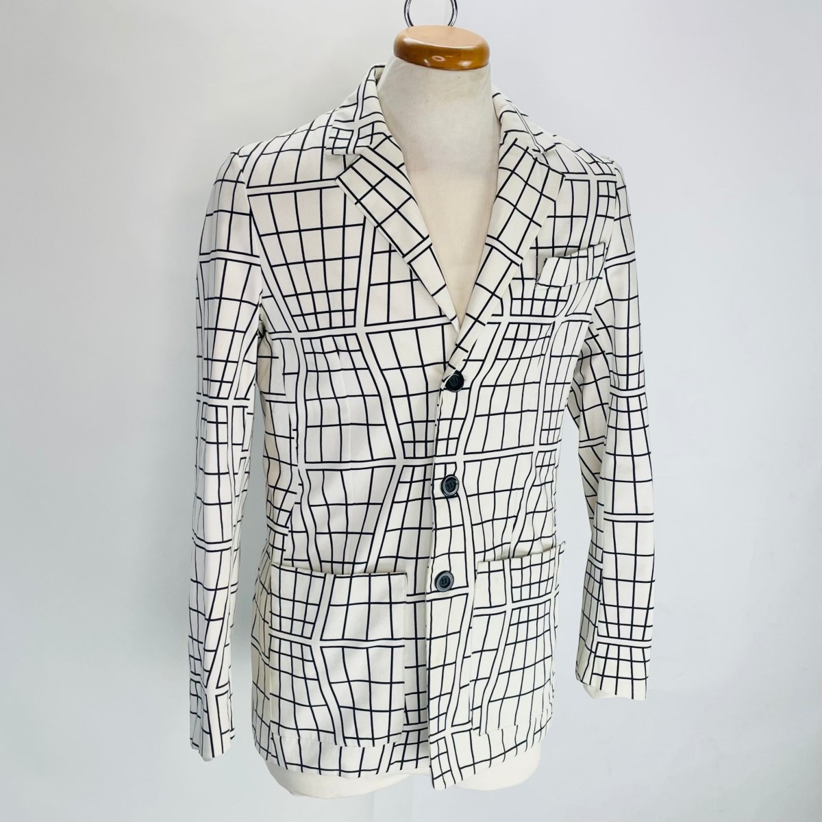 Black & White Grid Print Blazer - Hart & Hive