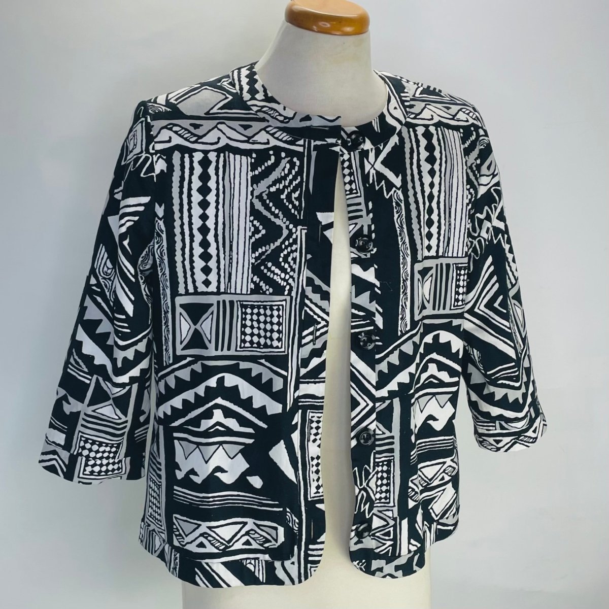 Black & White Print ¾ Length Jacket - Hart & Hive