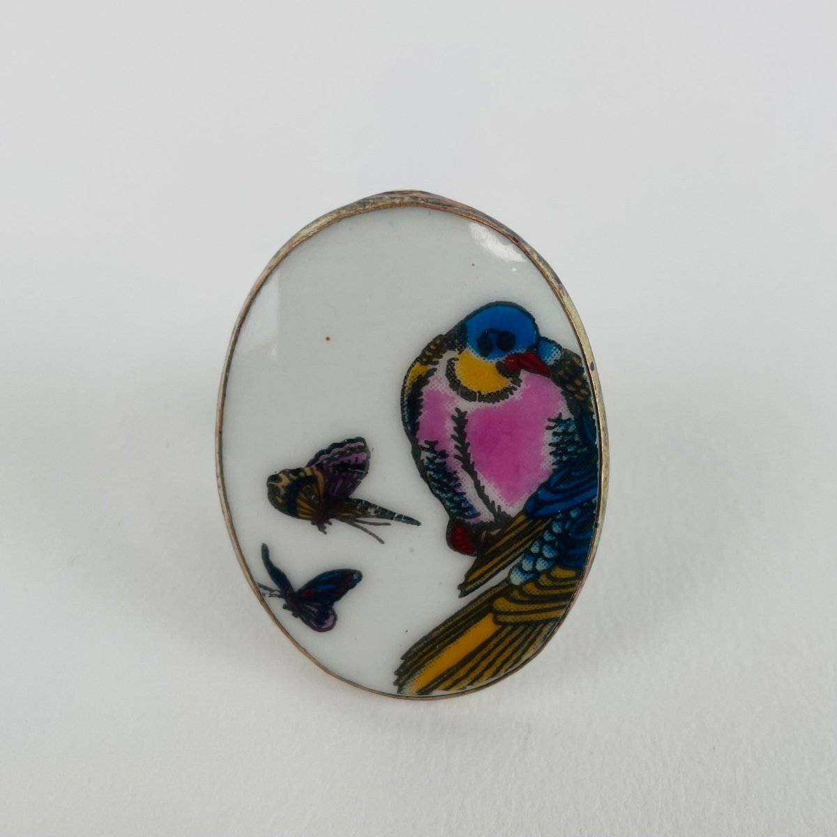 Ceramic Ring with Bird Painting - Hart & Hive