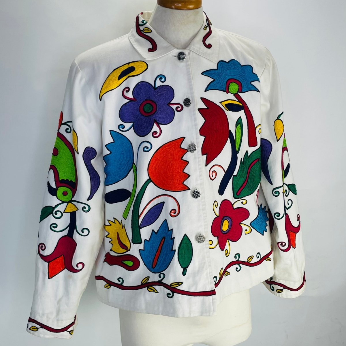 Colourful Embroidered Cotton Jacket - Hart & Hive