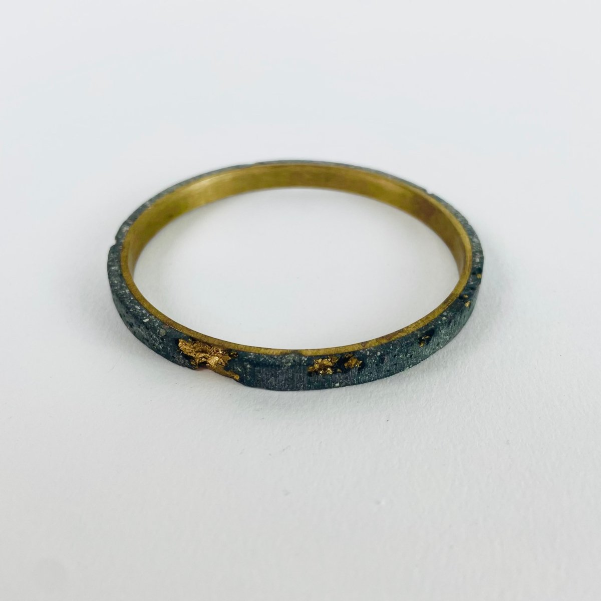 Concrete & Gold Foil Bangle Bracelet - Hart & Hive