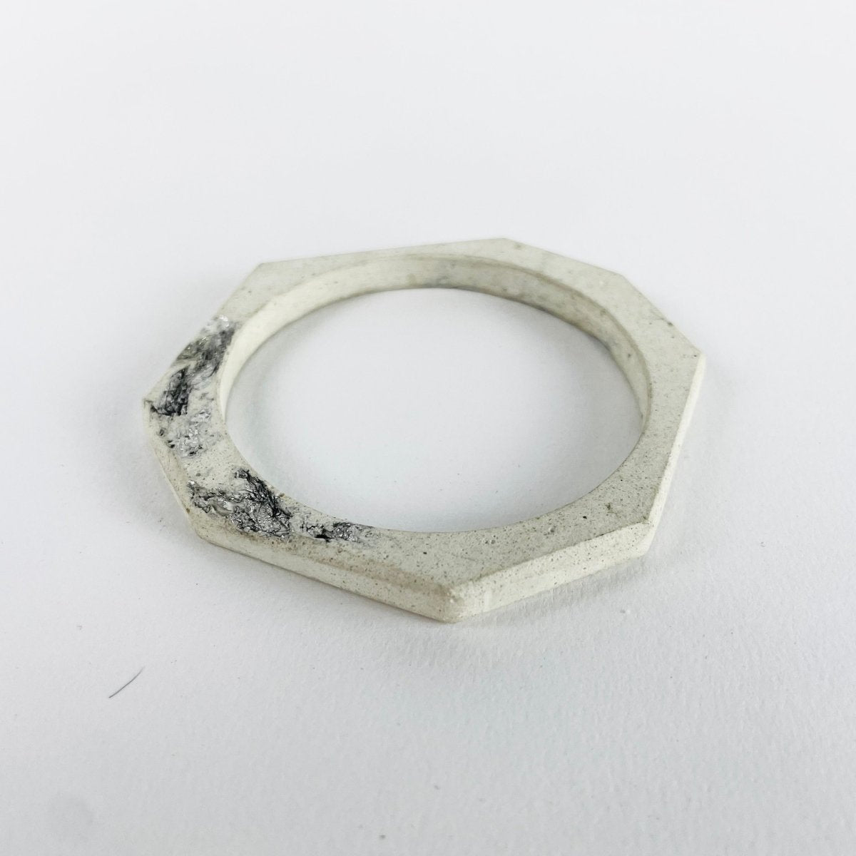 Concrete & Silver Foil Bangle Bracelet - Hart & Hive