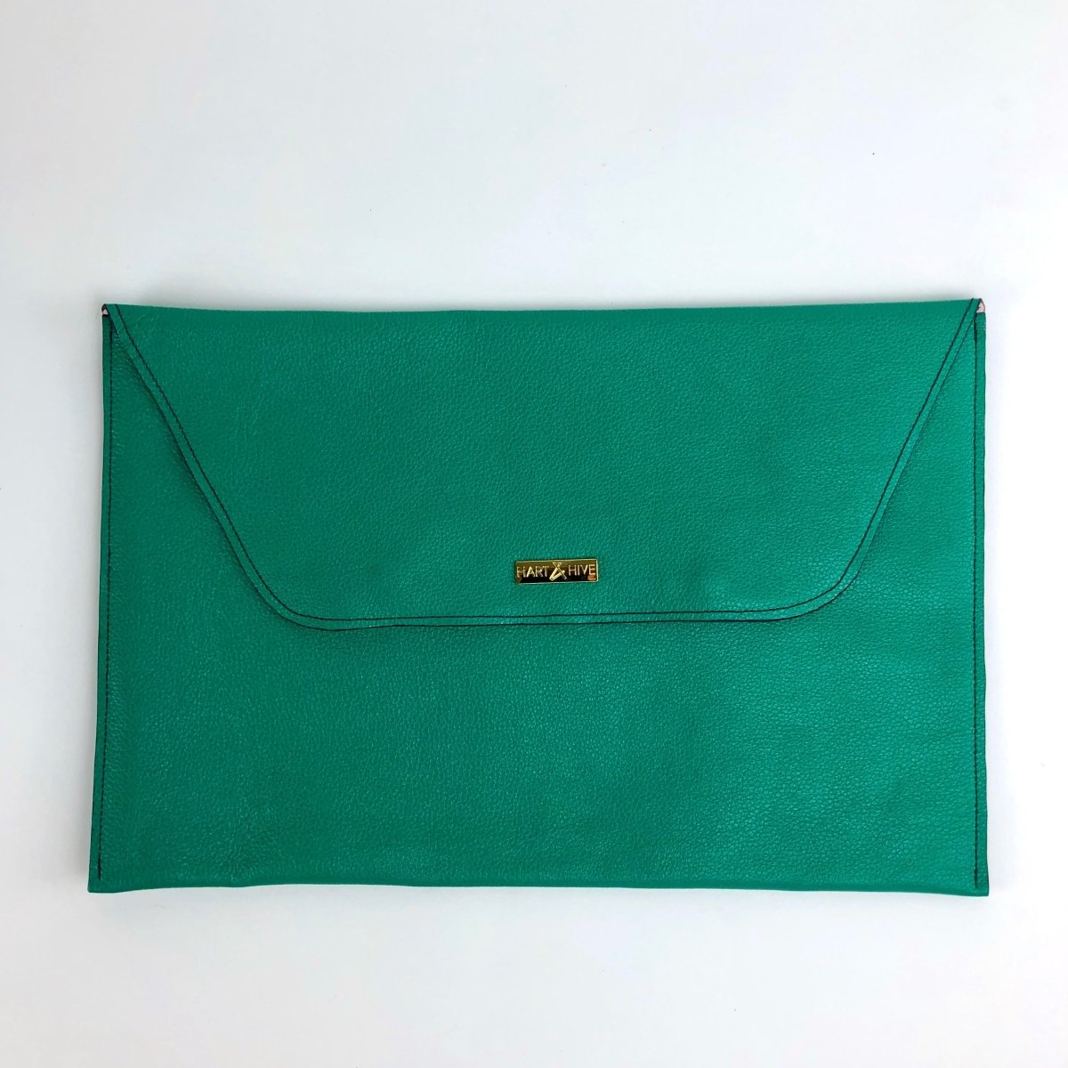 Kelly Green Leather Envelope Clutch - Hart & Hive