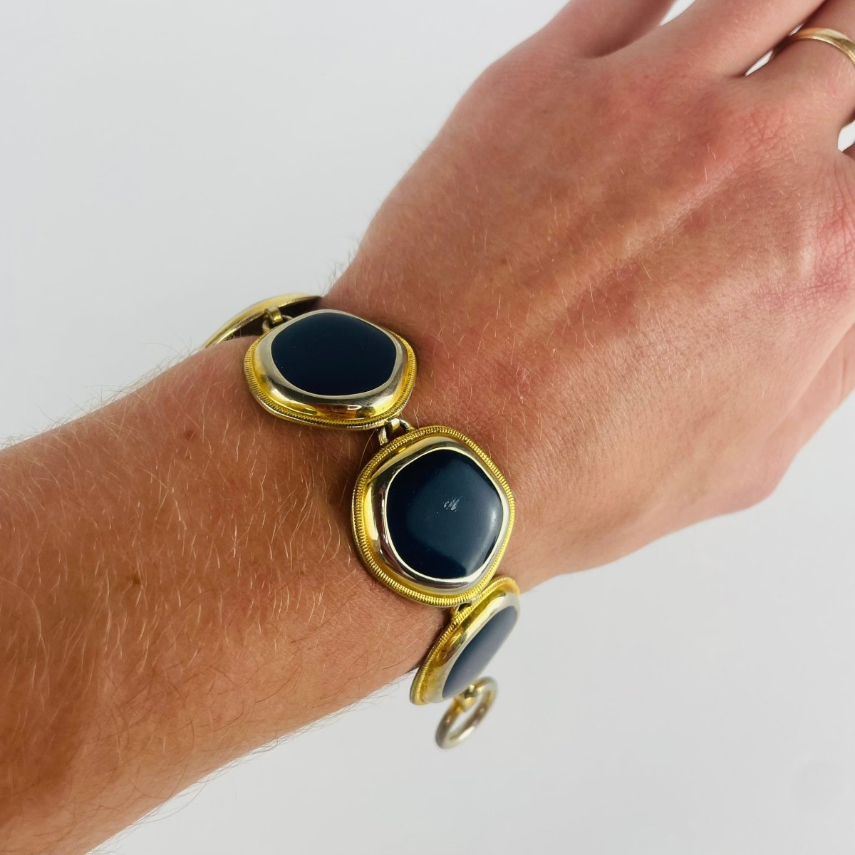 Navy Blue Enamel Bracelet - Hart & Hive