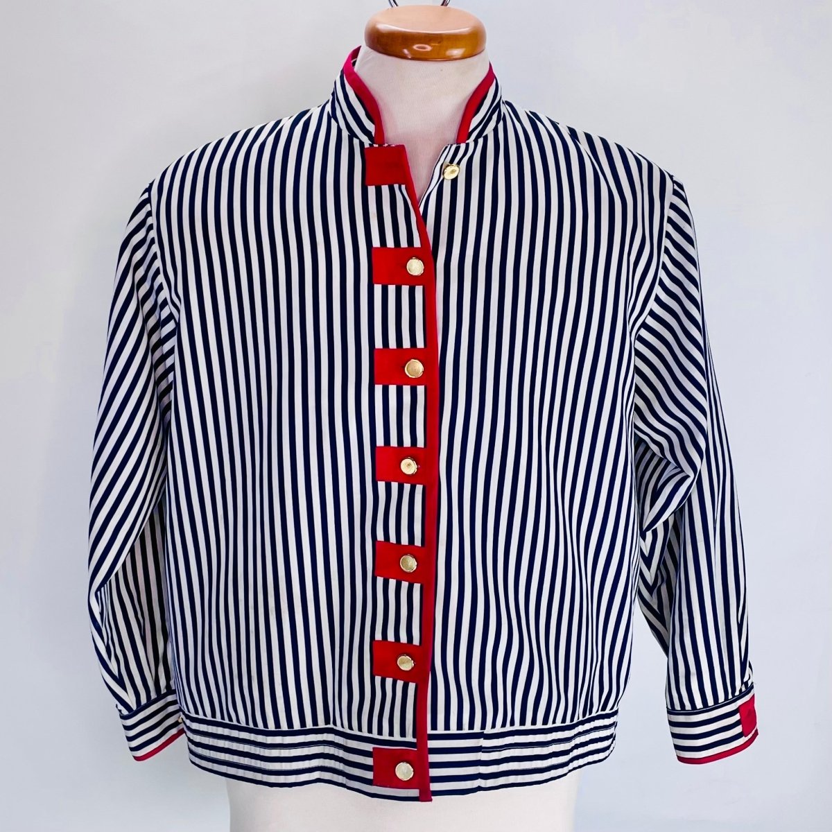 Navy Blue Striped Windbreaker - Hart & Hive