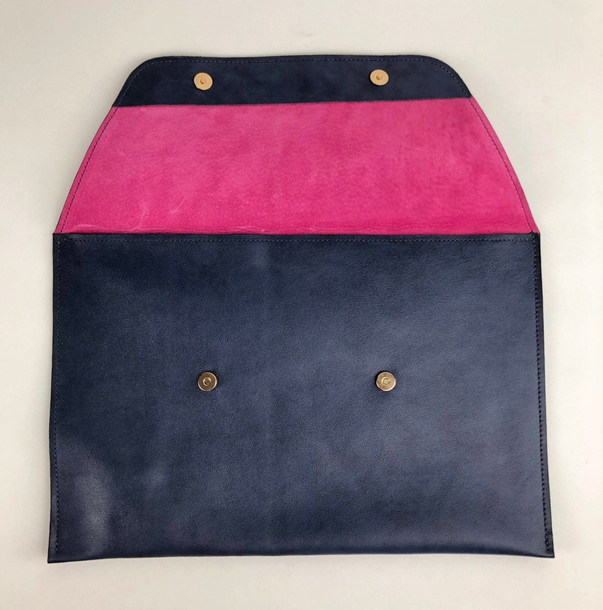 Navy Leather Envelope Clutch - Hart & Hive