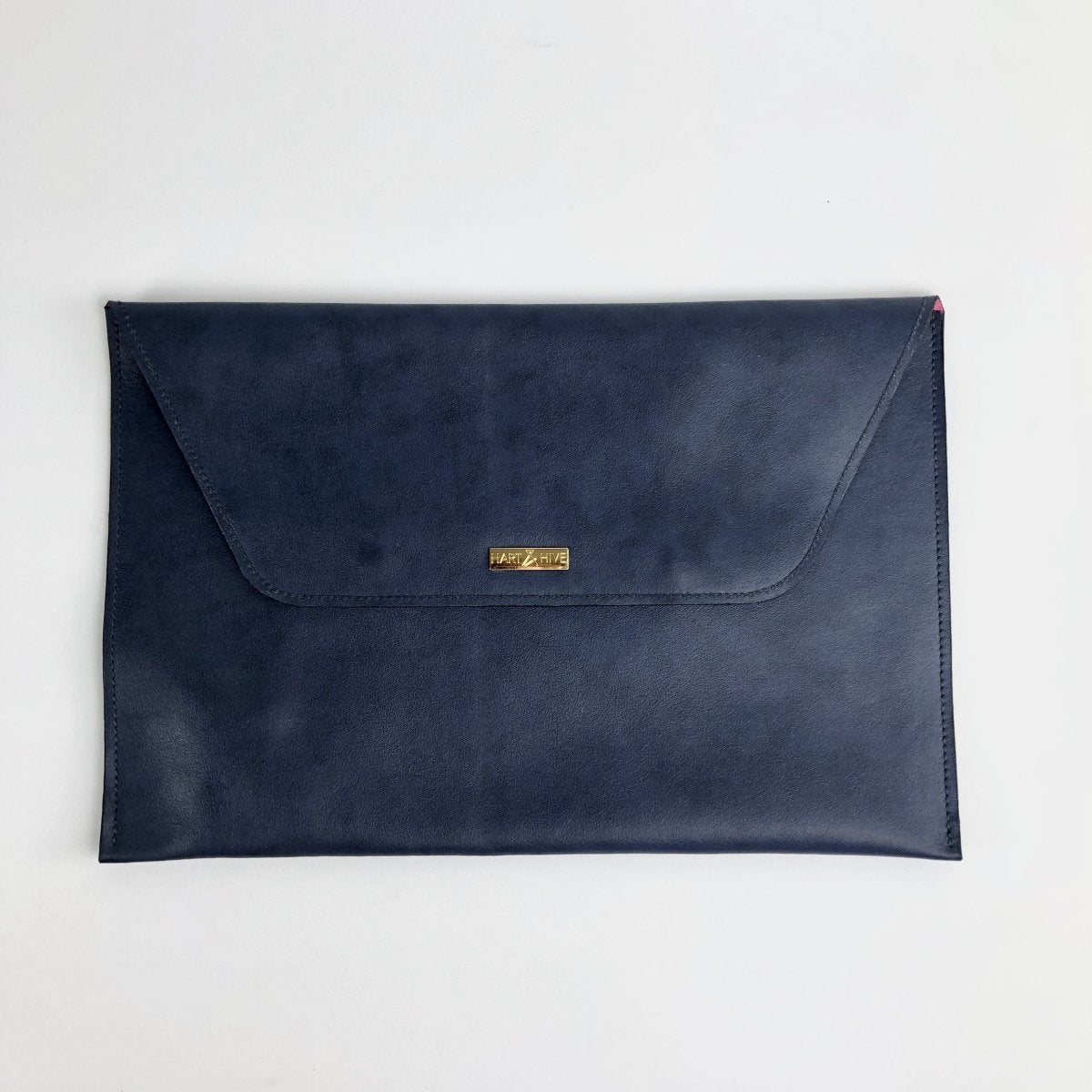 Navy Leather Envelope Clutch - Hart & Hive