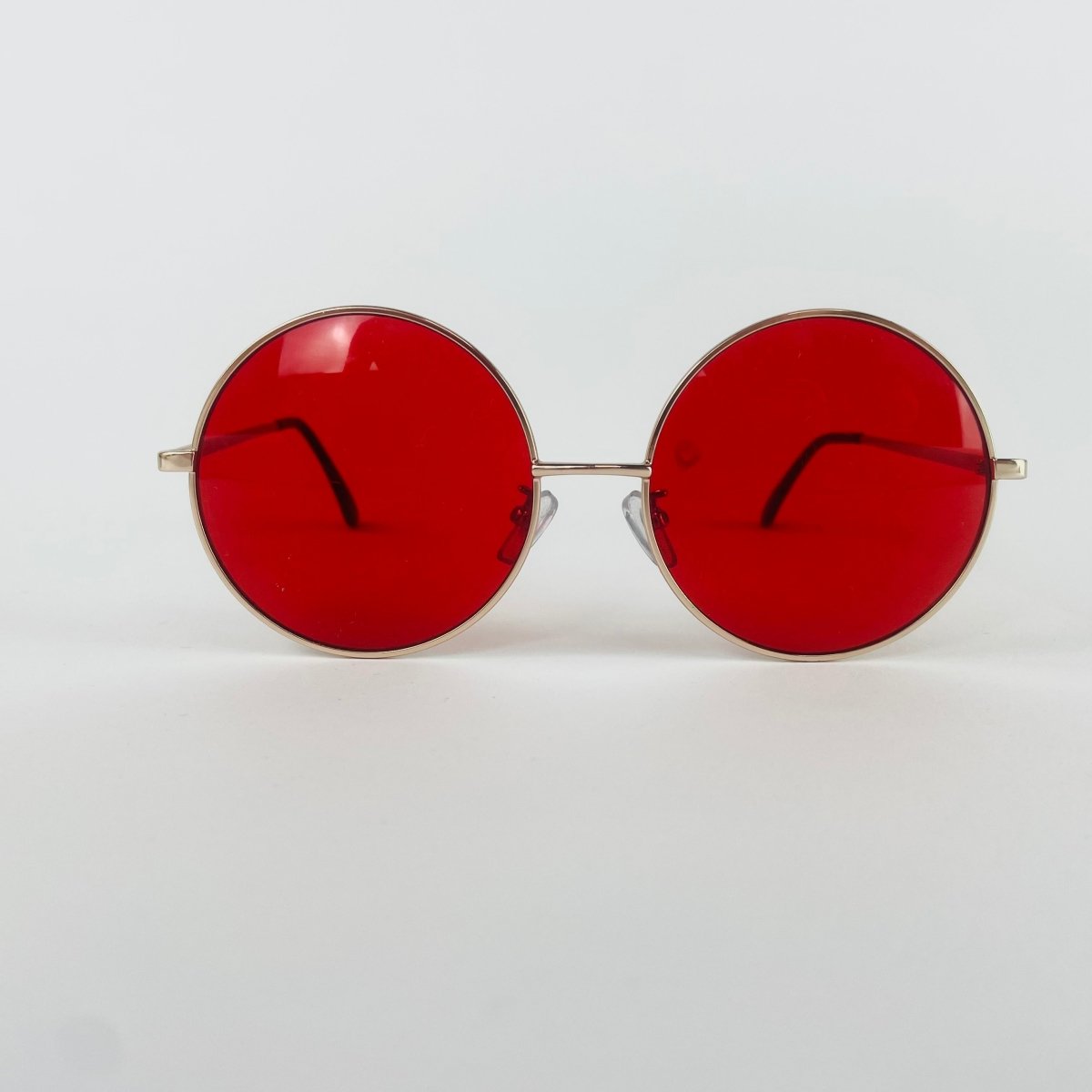 Oversized Red Circlular Sunglasses - Hart & Hive