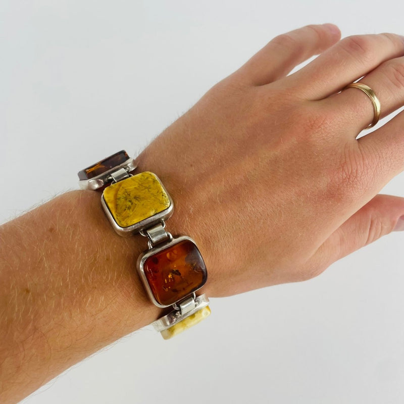 Sterling Silver & Amber Bracelet - Hart & Hive