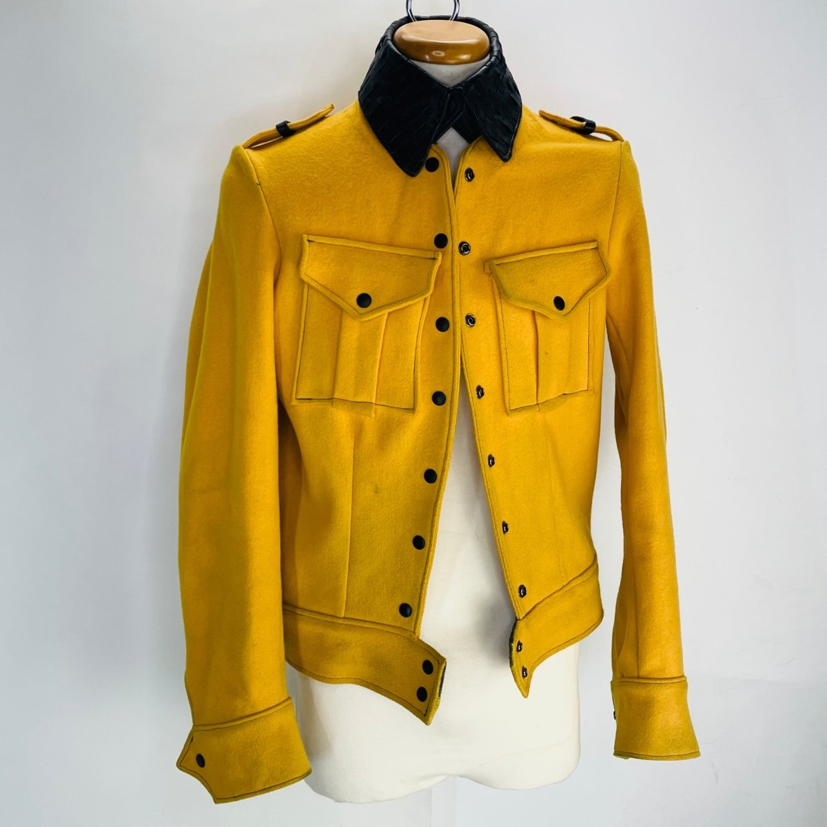 Yellow Wool Military Inspired Jacket - Hart & Hive